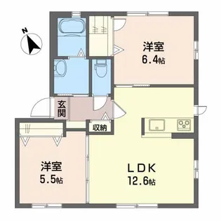 ヴィラージュヌフ Ⅵ棟【Ⅵ102号室】の間取り