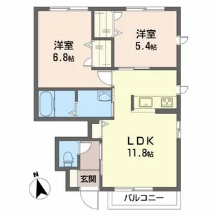 シャーメゾン レイール B棟【1階】の間取り
