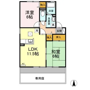 シャンポール Ⅱ【1階】の間取り