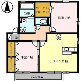 グランフェリオ B棟【2階】の間取り