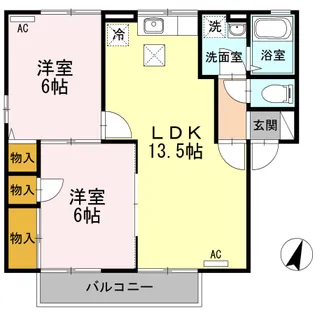 ドルフ東久万【1階】の間取り