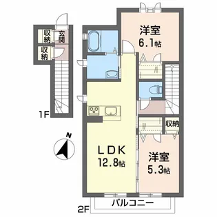 シャーメゾン桜【2階】の間取り