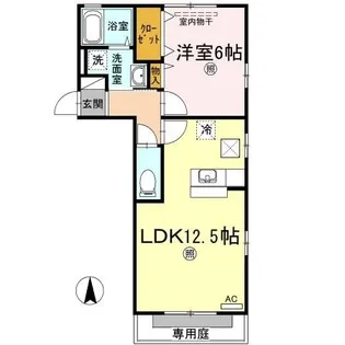 ポッポハート【101号室】の間取り
