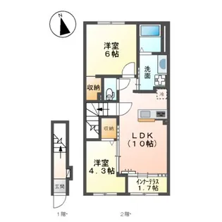 ラ メゾンあけぼのⅠ【2階】の間取り