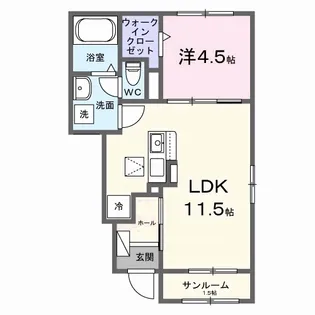 ハウス レイワ7N【1階】の間取り