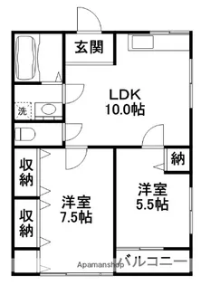 アンジュマンション【4階号室】の間取り