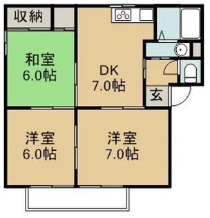 高知県南国市大そね甲【アパート】の間取り