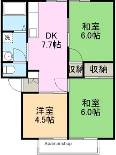 アビタシオン高見Ⅰ【2階】の間取り