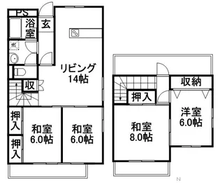 レジデンス・ニチュー【308号室】の間取り