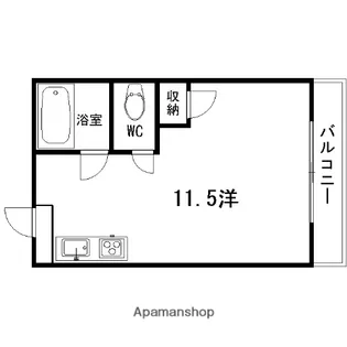 シャトーKOCHI岡豊【106号室】の間取り
