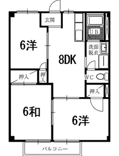 カレントハウスⅡC【2階】の間取り