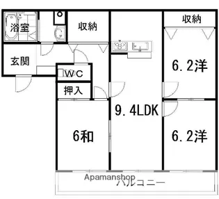 フィネス高橋【301号室】の間取り