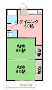 コーポ介良【202号室】の間取り