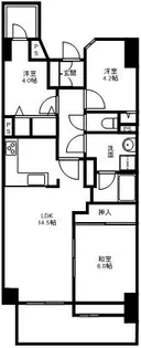 ライオンズヒルズ高知【0302号室】の間取り