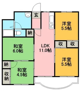 美和ハイツⅢ【106号室】の間取り
