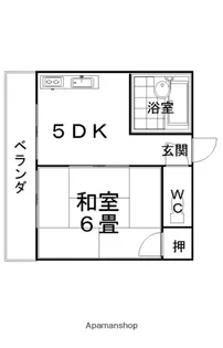コーポ多鶴【203号室】の間取り