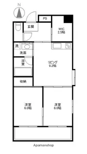 クレアフジモト【305号室】の間取り