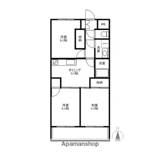 パレスハイツ萩野【307号室】の間取り