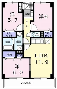 SKY MANSION【5階】の間取り