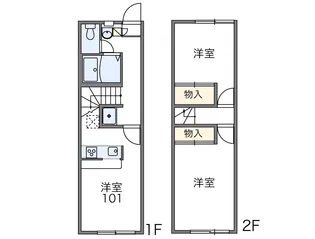 レオパレスやいろちょう【112号室】の間取り