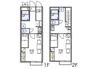 レオパレスウエルカム【201号室】の間取り