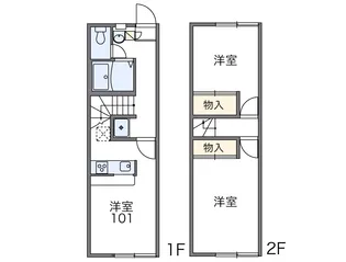 レオパレスとさみずき【109号室】の間取り