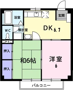 ハイツグラン・ブルー【1階】の間取り