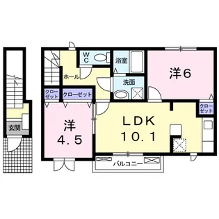 クリスタル Ⅰ【2階】の間取り