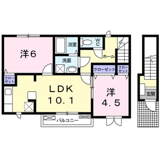 クリスタル Ⅰ【2階】の間取り