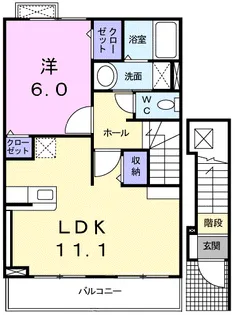 ジェルメ みずほ B【2階】の間取り