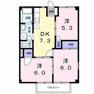 カレントハウスⅡC【2階】の間取り