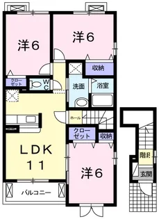 ミルフィーユ B【203号室】の間取り