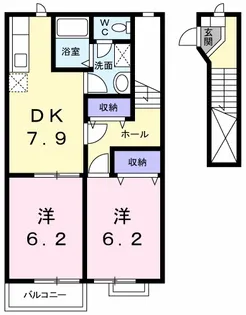 アムロッソ・野市【2階】の間取り