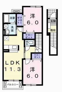 エコライフ野地 第2号棟【2階】の間取り