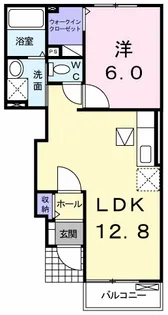 松岡ハイツⅡ A【1階】の間取り