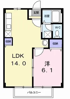 コーポ竹内Ⅰ【1階】の間取り