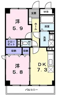 グランデール 一本松【2階】の間取り