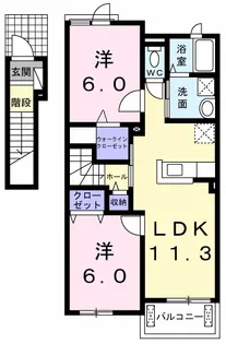グリーン・ヒルズ D【2階】の間取り