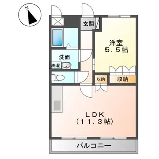メルヴェール壱番館【105号室】の間取り