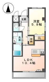 サンク ルミエールB【201号室】の間取り