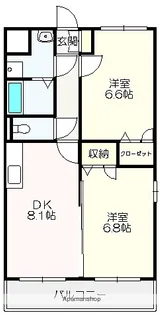 2DKの間取り画像