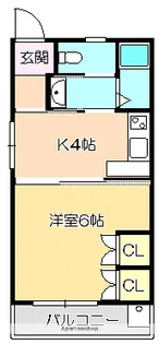 コスモハイツ高須ⅡB【3階】の間取り