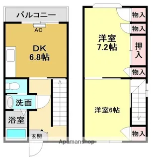 コスモハイツ高須ⅡC【4階】の間取り