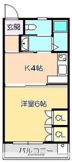 コスモハイツ高須ⅡC【2階】の間取り