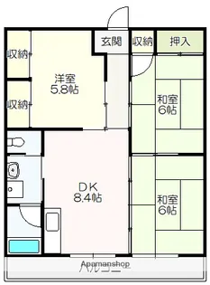 ハイツフジオ【102号室】の間取り