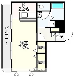 1Kの間取り画像