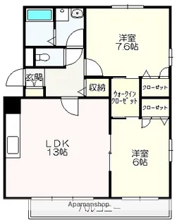マリベールさくら【201号室】の間取り