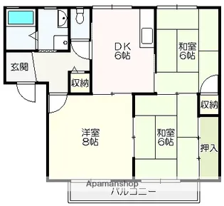 ハイツシャンテ B棟【101号室】の間取り