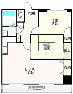 ハイツ南国【305号室】の間取り