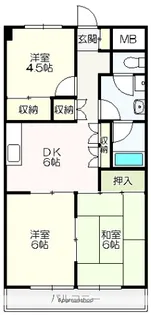 山中ハイツ【4階】の間取り